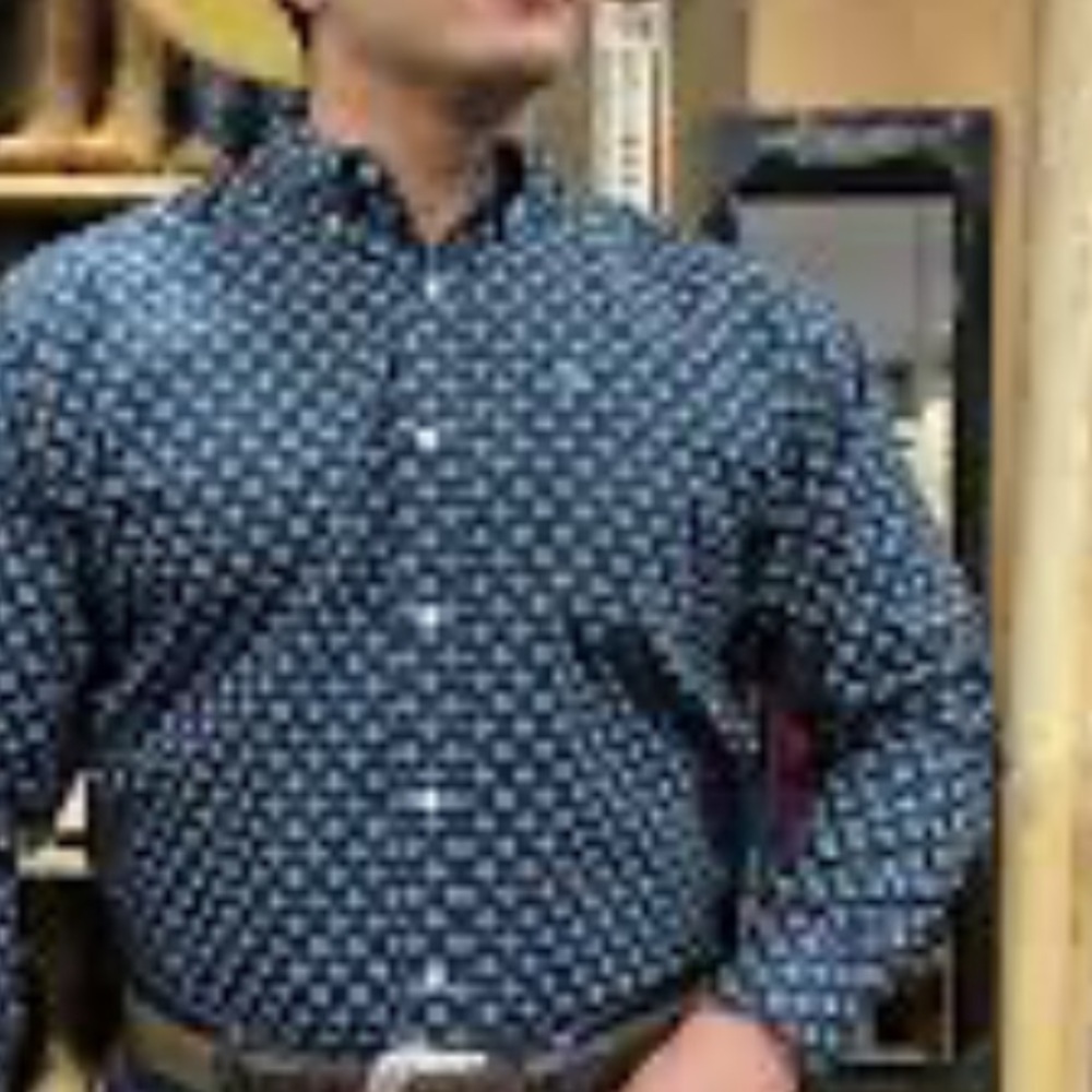 Ariat Long Sleeve Button Down
Geometric Blue Green Designed Sz S Men - Picture 4 of 9